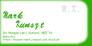 mark kunszt business card